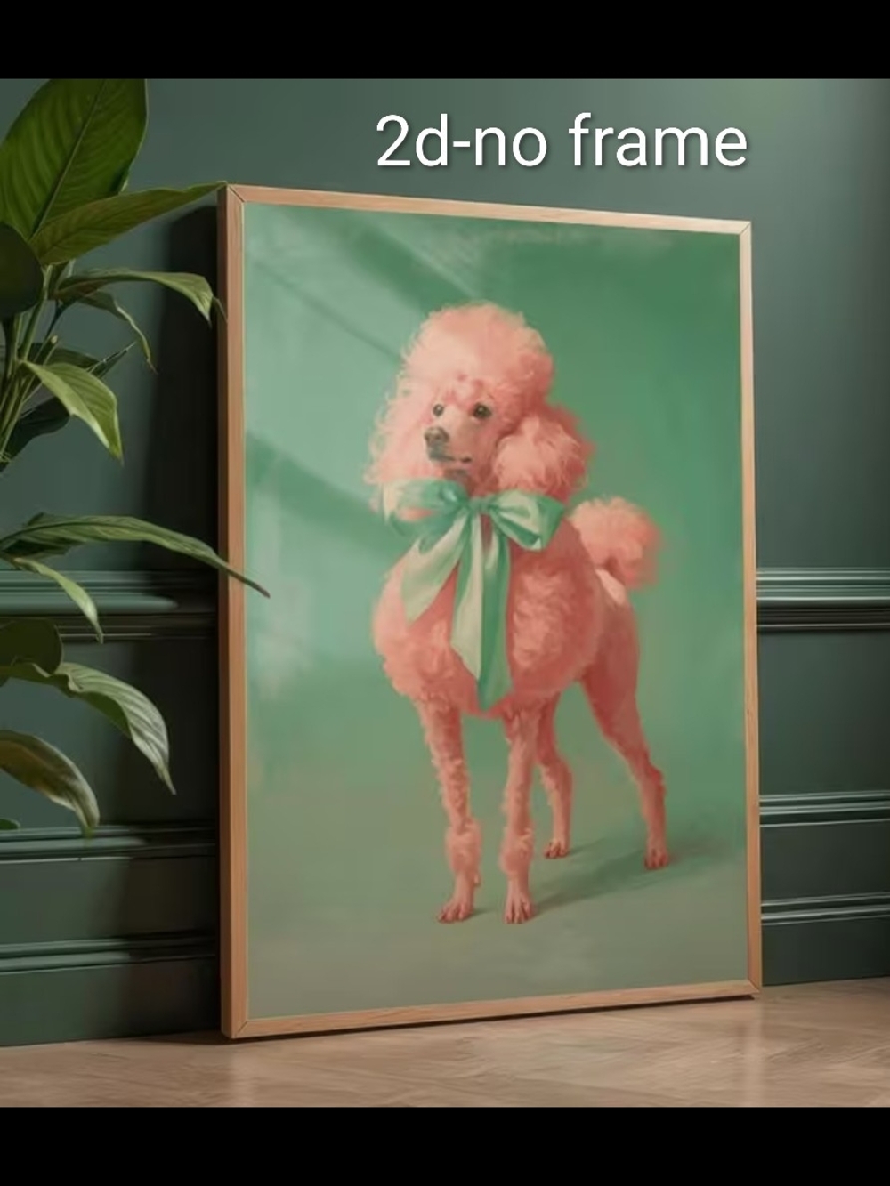 Stylized Pink Poodle Canvas Art Print